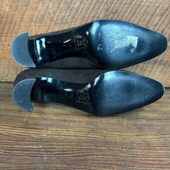 Yves Saint Laurent YSL Classic Brown Suede Pump Heels Size 7 - Picture 10 of 11